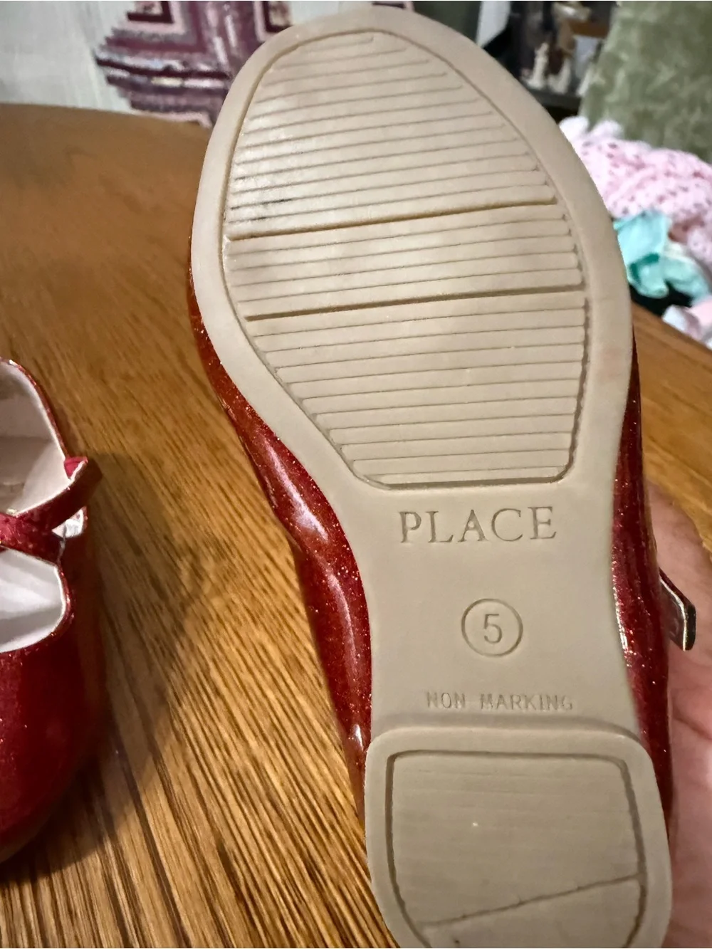 Kids Red Glitter Mary Jane Shoes